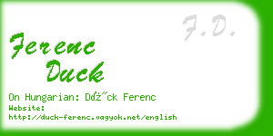 ferenc duck business card